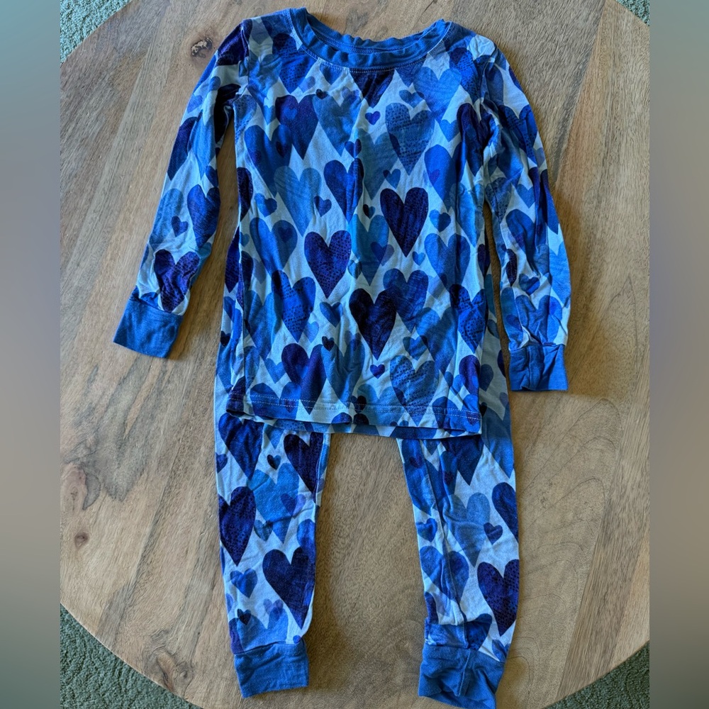 Little Sleepies Blue Heart Pajama Set